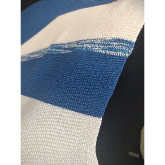 New Nine West Size XL Pullover Sleeveless Blue White Mock Turtle Neck Top - Picture 8 of 12